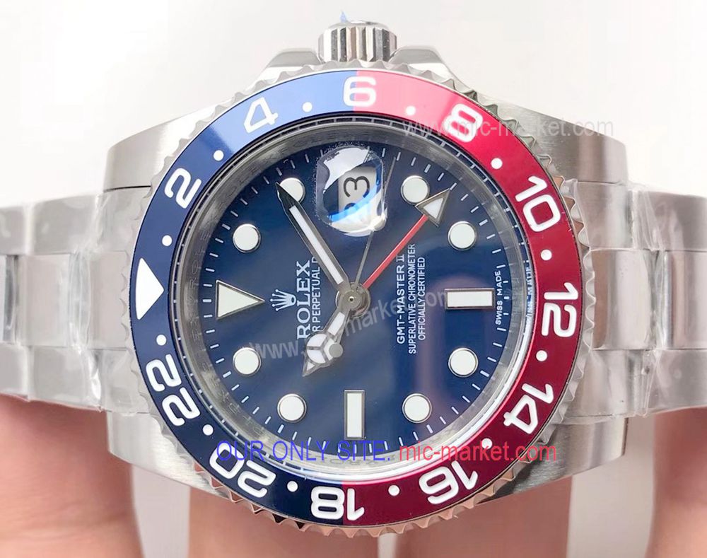 Clone Rolex GMT Master II Watch Stainless Steel New Blue Dial Clone Rolex GMT Master II Watch Stainless Steel New Blue Dial